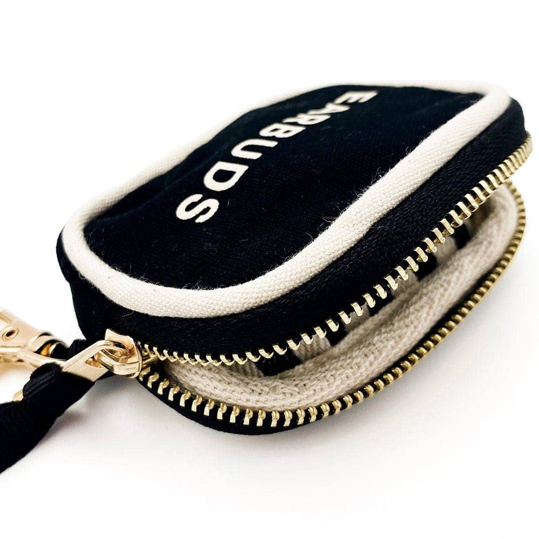 Earbuds/Airpods Case with Clasp: Black