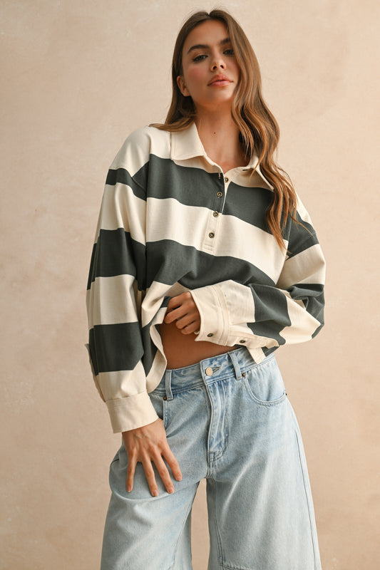 Long Sleeve Wide Panel Knitted Shirts