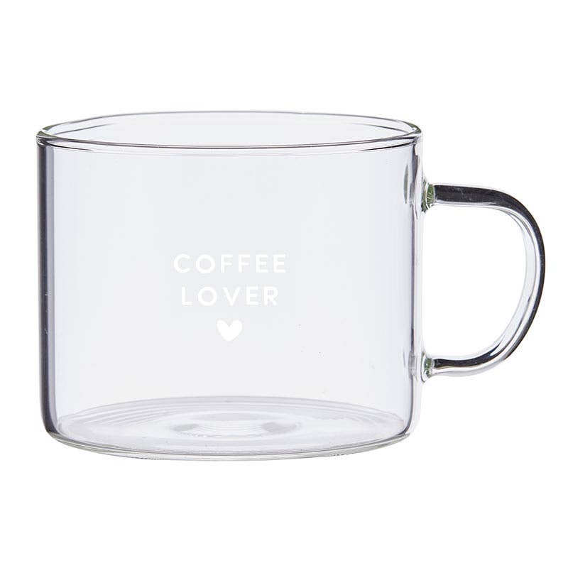 Large Glass Mug: Coffee Lover