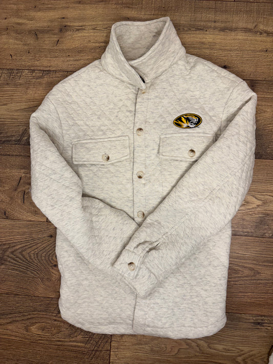 Mizzou Official Licensed Shacket: Oatmeal