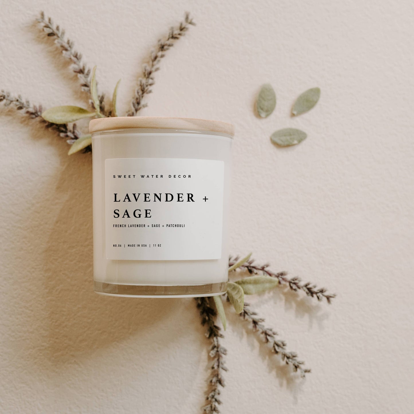 Lavender and Sage 11 oz Soy Candle: Home Decor & Gifts