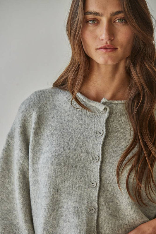 Button Up Cardigan: Light Mocha