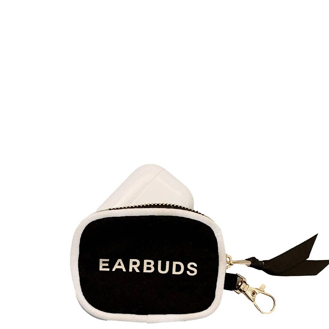 Earbuds/Airpods Case with Clasp: Black