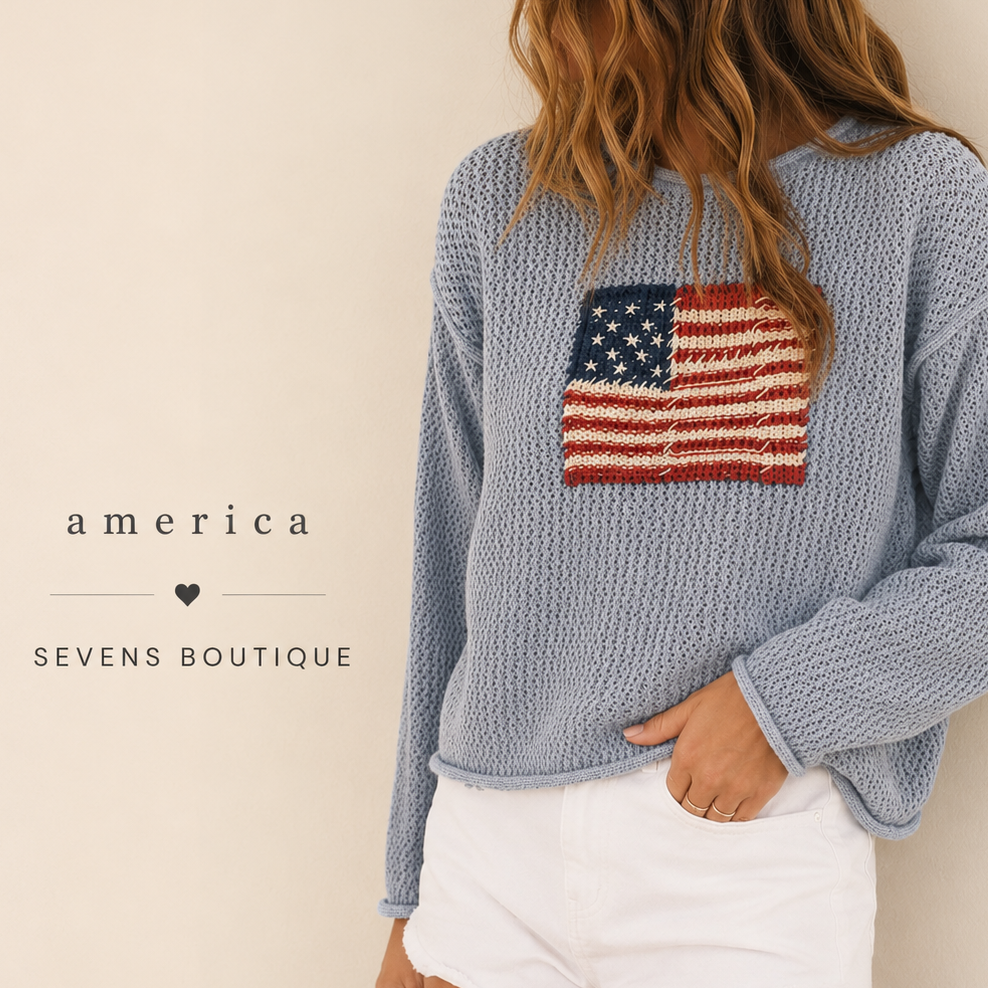 Flag Knitted Sweater Top