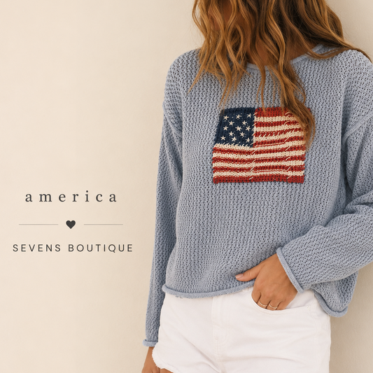 Flag Knitted Sweater Top